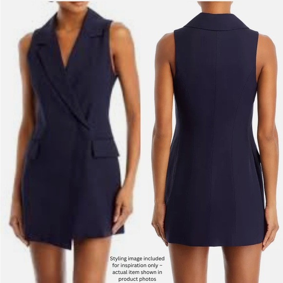 NEW A.L.C. Jocelyn Asymmetric Blazer Mini Dress Wrap Navy Size 0 MSRP$495 - Picture 1 of 6